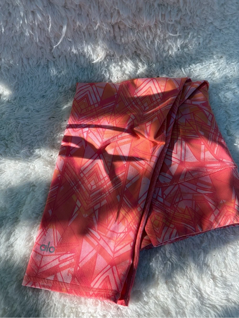 ALO Yoga Pink & Coral Geometric Active Skirt